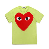 CDG Be Kind T Shirt Shirt Lay Spring and Summer Red Heart Color Short Sleeve T-shirt round Neck