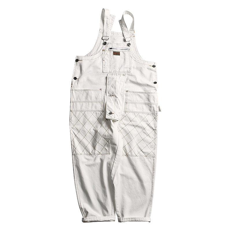 Overalls Men Jumpsuit Amekaji Suspender Pants Men Fashion Brands Japanese Style Workwear Suspenders Loose