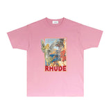 Rhude T Shirts Printed Trendy Pure Cotton