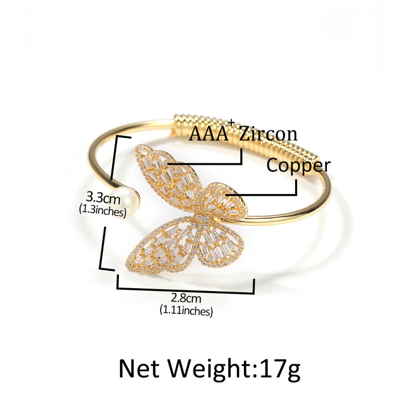 Bracelet Butterfly Bracelet Adjustable Bracelet Copper Zircon Animal Spectrum St. Valentine's