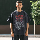 Mens Vintage T Shirt Vintage Wash Old Short Sleeve T-Shirt