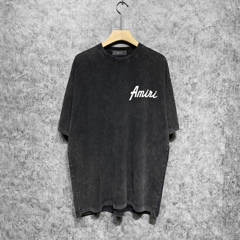 Amiri washed t-shirt pure letter short sleeves
