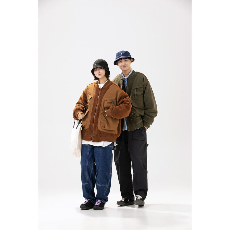 Unisex Coat Retro Baseball Coat Cotton Coat