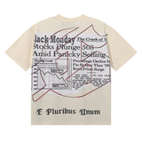 Godspeed T Shirts Newspaper Skull Printing Cotton Casual Short Sleeves Men and Women