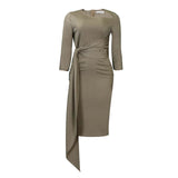 Women Dress Female Solid Color Dress