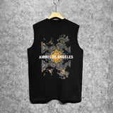 Amiri tank top damaged oil painting printing
