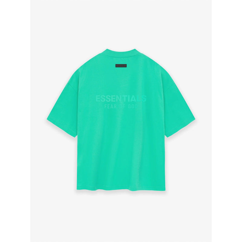 Fog Essentials T Shirts Spring Summer FGO Double Line Flocking Letter V-Neck Short Sleeve