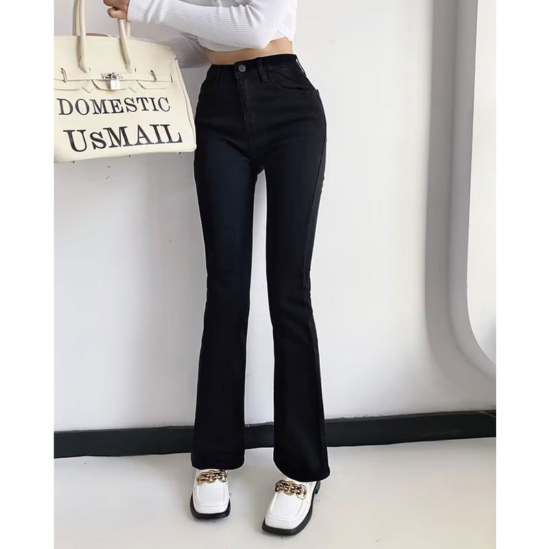 Women Jeans Versatile Stretch Thin Velvet