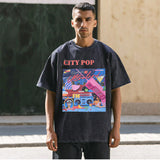 Mens Vintage T Shirt Retro Short Sleeve T-Shirt for Men and Women