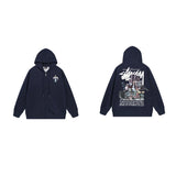 Stussy Hoodie Zip-Up Cardigan Fleece Hooded Sweater