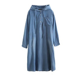 Women Dresses Hooded Denim Skirt