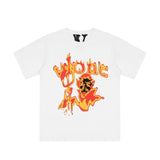 Vlone T Shirts Devil Messenger Large V Printed Short Sleeve T-shirt Men and Women Couple Hip Hop Half Sleeve