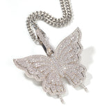 Jewelry Butterfly Pendant Necklace Hip Hop Zircon Butterfly Animal St. Valentine's
