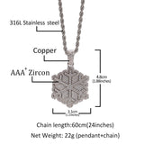 Jewelry Copper Zircon Premium Sense Snowflake Pendant Hip Hop Necklace Snowflake St. Valentine's Spectrum