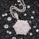 Jewelry Copper Zircon Premium Sense Snowflake Pendant Hip Hop Necklace Snowflake St. Valentine's Spectrum