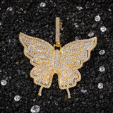 Jewelry Butterfly Pendant Necklace Hip Hop Zircon Butterfly Animal St. Valentine's