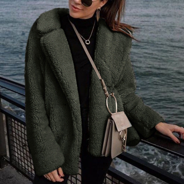 Women Fur Jacket Fashion Berber Fleece Coat