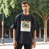 Mens Vintage T-Shirt Printed Loose Short Sleeve T-Shirt