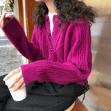 Women Knitted Cardigan Women's Loose