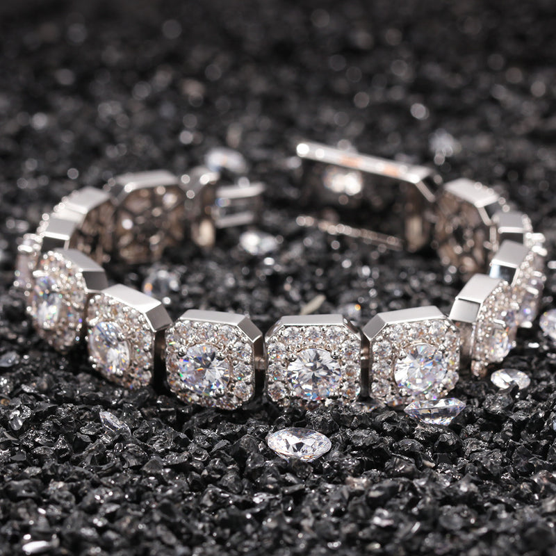 Bracelet Bracelet High Micro Zircon 12.5mm Rock Sugar Bracelet hiphop Spectrum St. Valentine's
