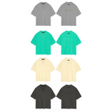 Fog Essentials T Shirts Spring Summer FGO Double Line Flocking Letter V-Neck Short Sleeve