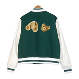 Palm Angels Jacket Embroidered Quilted Baseball Uniform Loose Jacket Coat
