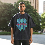 Mens Vintage T Shirt Printed Washed Old Short Sleeves