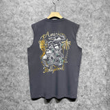 Amiri tank top hollywood gold dragon printing