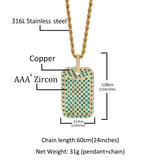 Jewelry Summer Heavy Industry Design Green Zircon Square Pendant Royalty Spectrum