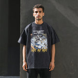 Mens Vintage T Shirt Cartoon Short Sleeve T-Shirt Men