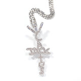 Jewelry Hip Hop Trendy Brand Diamond Cactus Jack Letter Pendant Necklace Spectrum Alphabet Pieces St. Valentine's