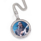 Jewelry Copper T Square Zircon Round Pendant Hip Hop Spectrum