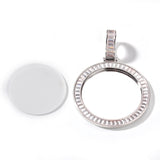 Jewelry Copper T Square Zircon Round Pendant Hip Hop Spectrum