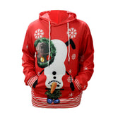 Ugly Christmas Sweater Snowman 3D Digital Printing Couple Long Sleeve Sweater Loose Casual Pullover