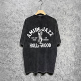 Amiri washed t-shirt wolf music short sleeve