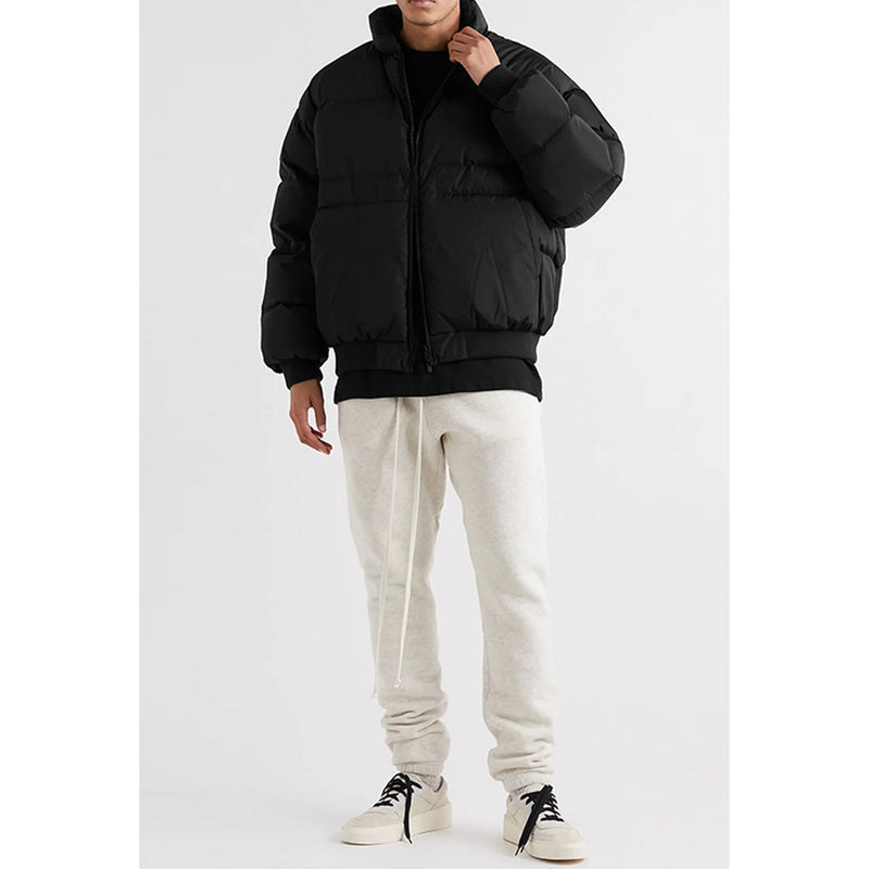 Unisex Coat FOG Loose Stand-Up Collar Filled Cotton Jacket