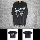 Amiri washed t-shirt with slanted art words short sleeves