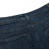 Men Jeans Pleated Stitching Loose All-Match