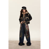 Unisex Coat Lamb Wool Lapel Short Coat