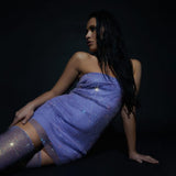 Women Dress Sexy See-through Shiny Dress