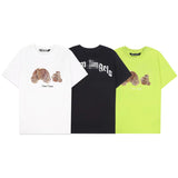 Palm Angels T Shirts Angel Leopard Print Broken Bear Letter Short Sleeve T-shirt for Men