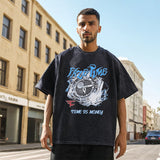 Mens Vintage T Shirt Short Sleeve T-Shirt Loose