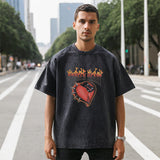 Mens Vintage T-Shirt Printed Short Sleeve T-Shirt
