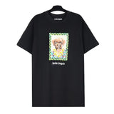 Palm Angels T Shirts Art Flower Short Sleeve T-shirt Men and Women Loose Half Sleeve