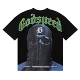 Godspeed T Shirts Masked Man Printed Cotton Crew Neck Short Sleeve Men and Women