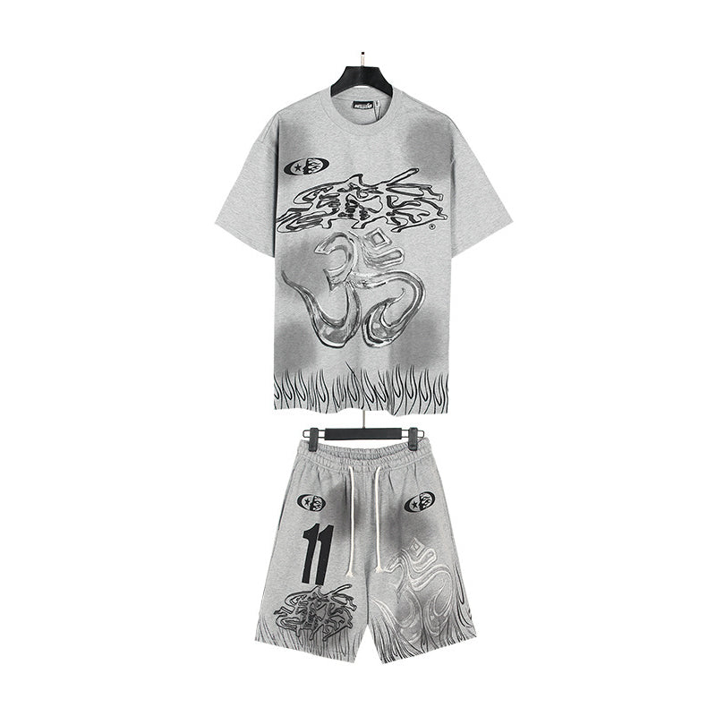 Hellstar T-Shirt And Shorts Two-Piece Set