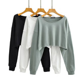 Women Hoodie Sexy Navel Fashionable Frayed Hem