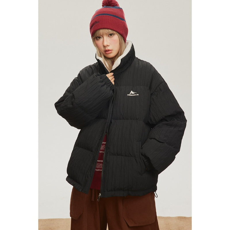 Unisex Coat Loose Thick Stand-up Collar Cotton-Padded Coat Winter