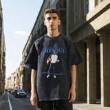 Mens Vintage T Shirt Short Sleeve T-Shirt Men's Loose