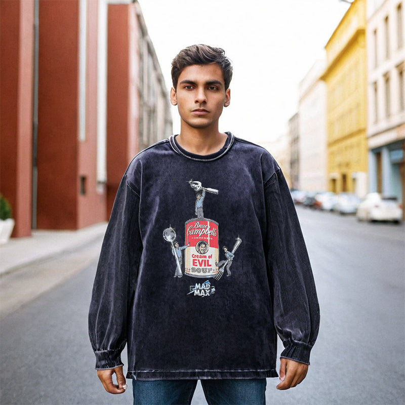 Mens Vintage Long Sleeve Shirt Long Sleeve T-Shirt Men's Cotton